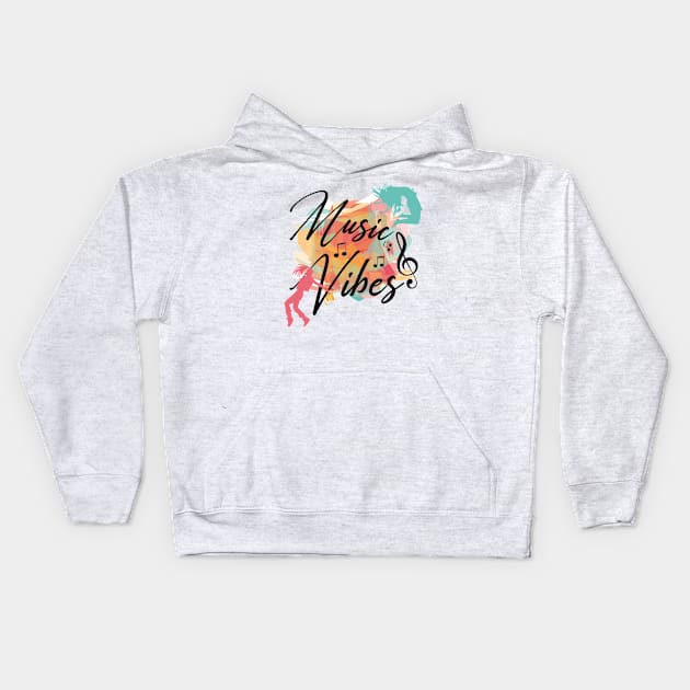 Music Vibes Kids Hoodie by zonextra